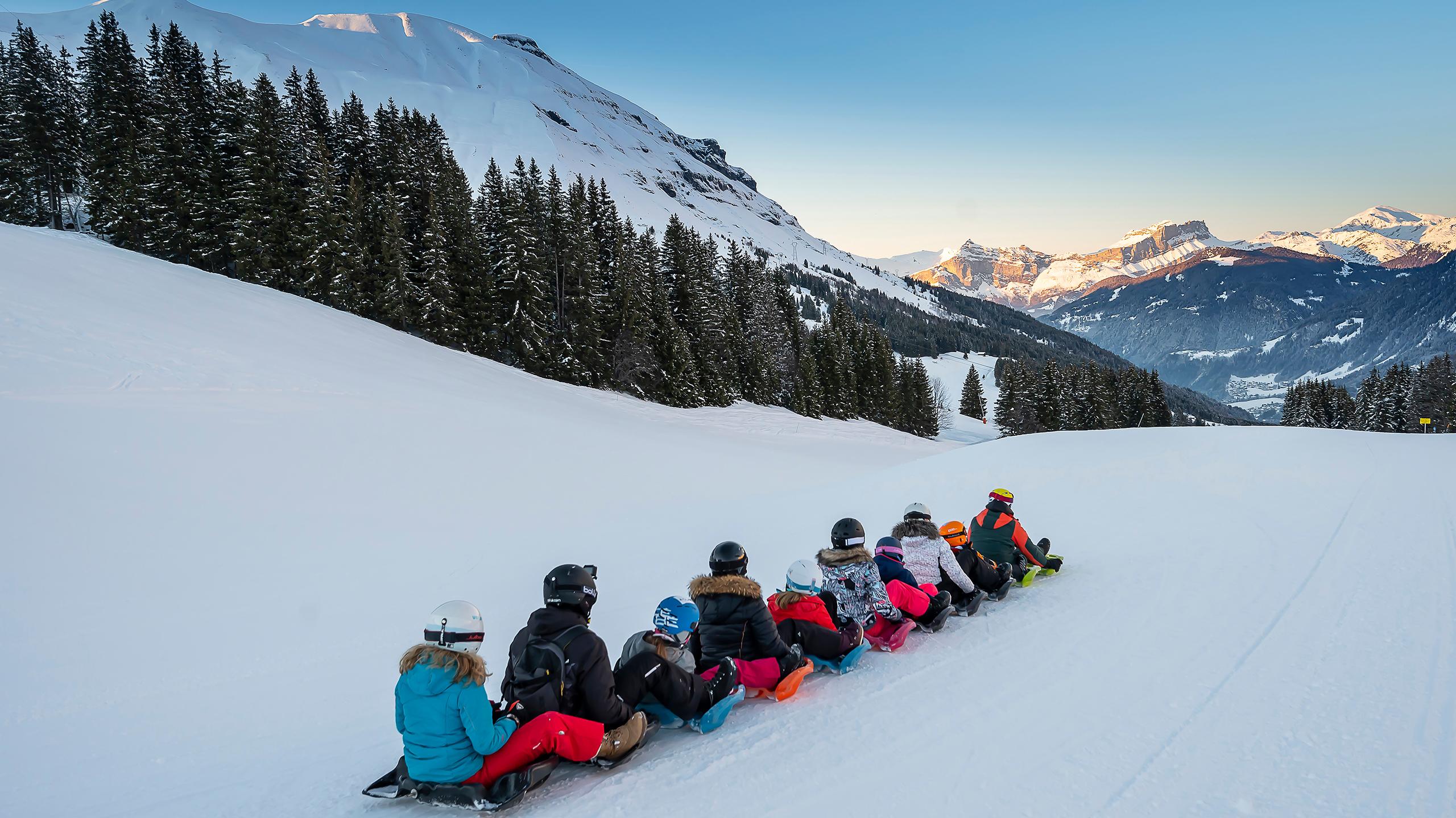 Les Contamines-Hauteluce - Hiver - Luge aux Contamines-Montjoie