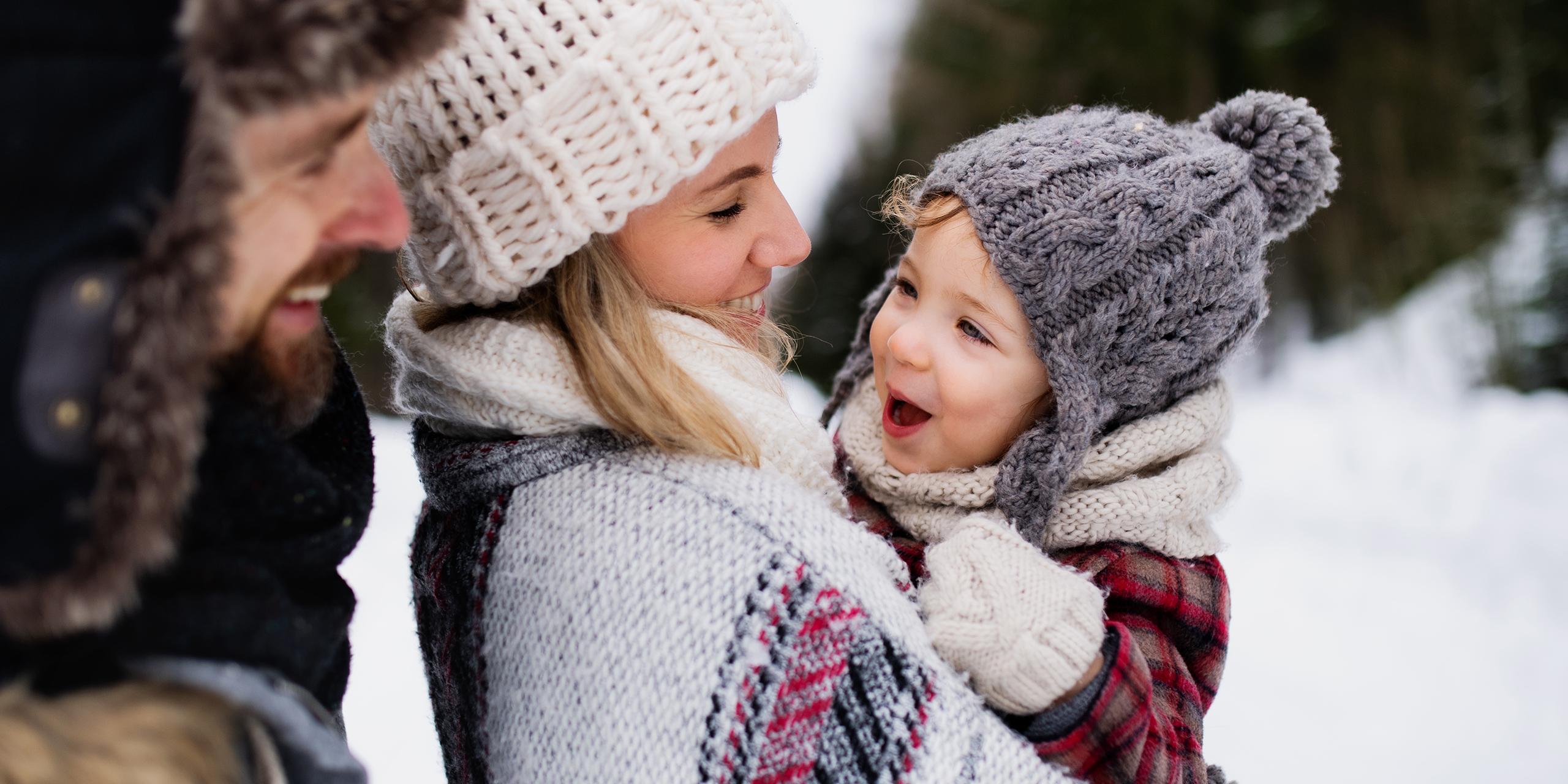 Famille en hiver