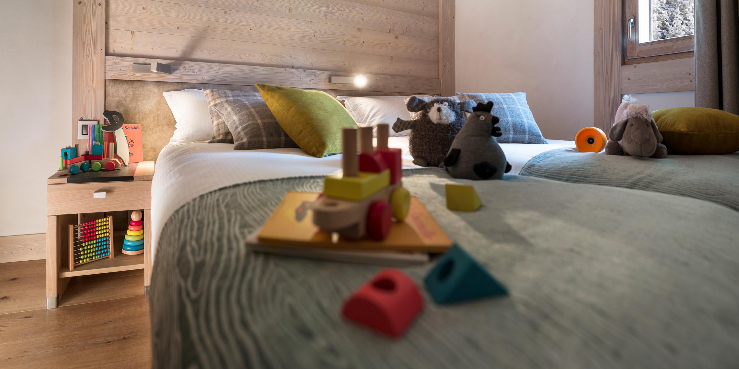 Chambre enfant d'un appartement au sein de la résidence Chalet Apsara à Méribel