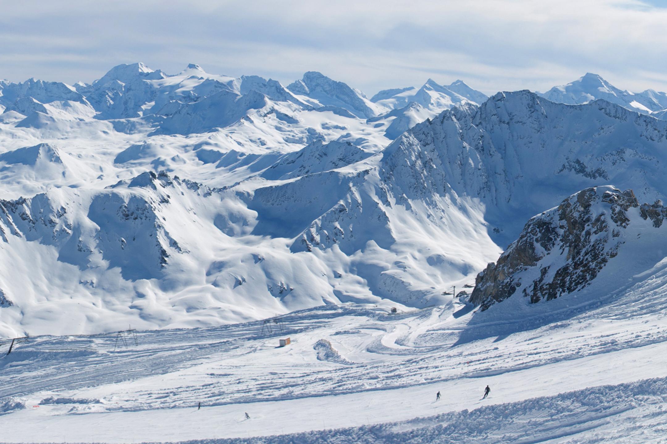 Glacier de la grande motte en hiver