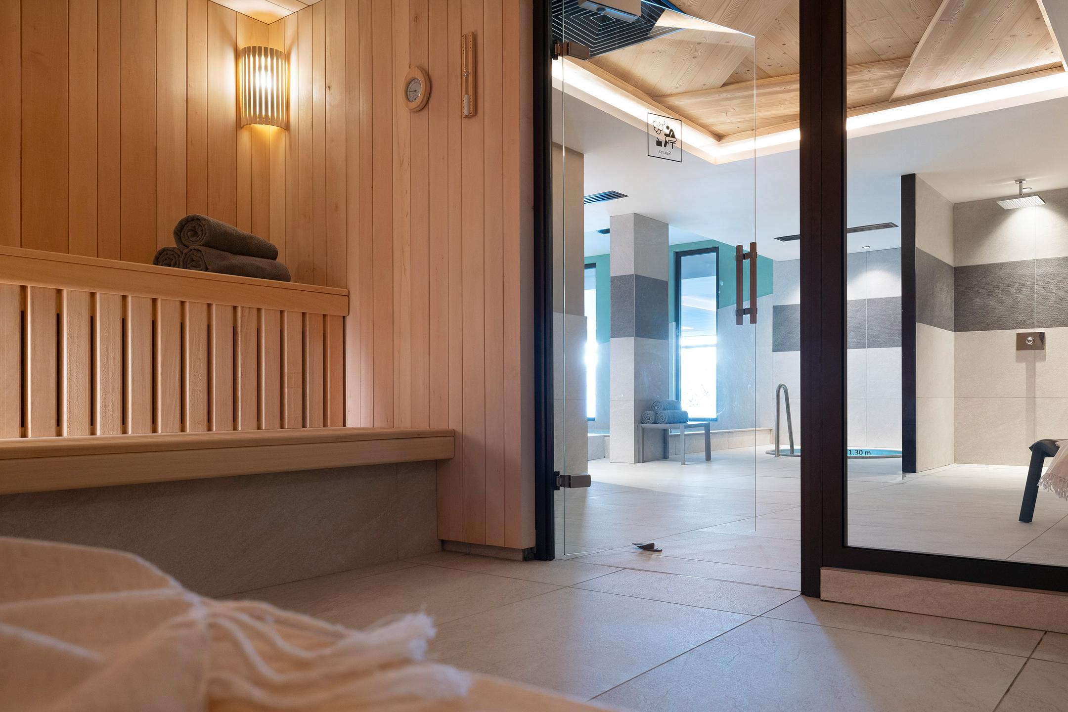 Sauna du Spa Montagnes du Monde® à Valmorel, résidence Al