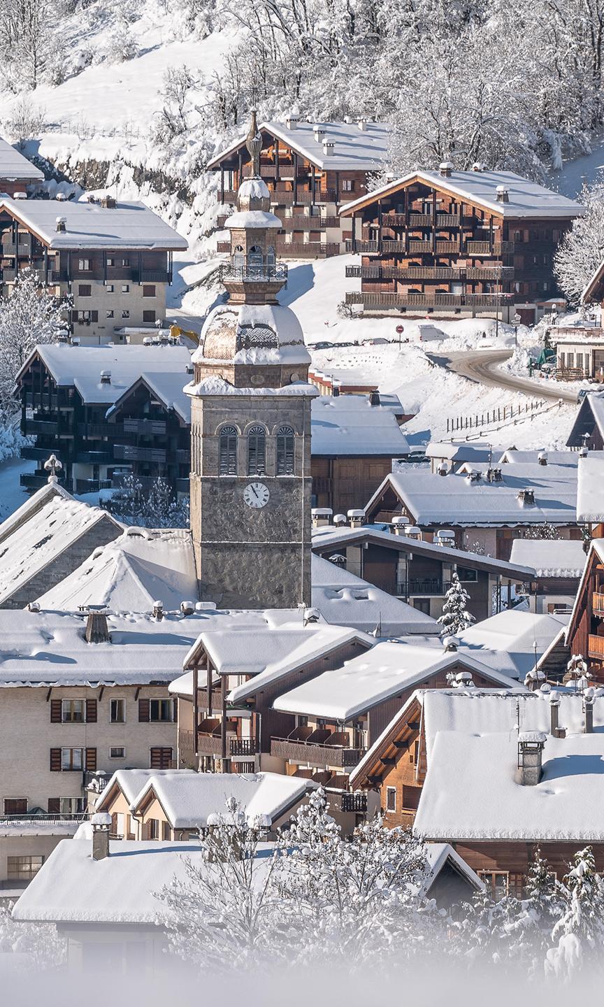 Vue sur le village depuis la résidence Chalets de Joy au Grand-Bornand