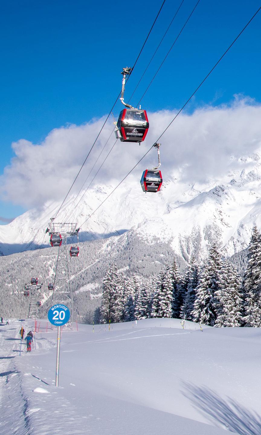 Belle vue sur le domaine skiable des Contamines-Montjoie