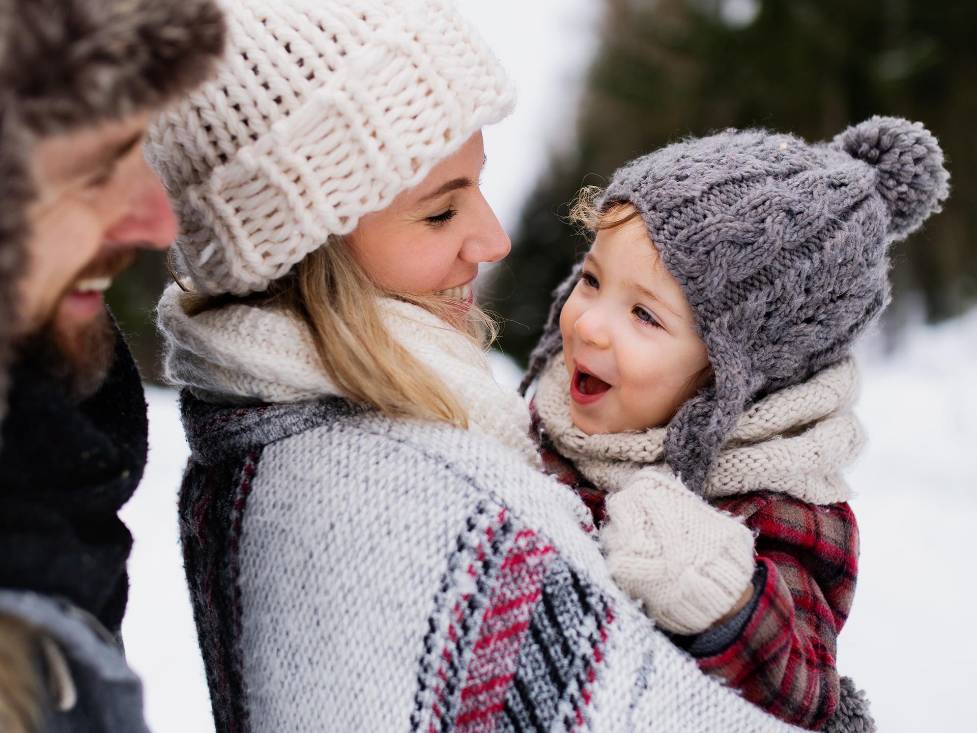 Famille en hiver