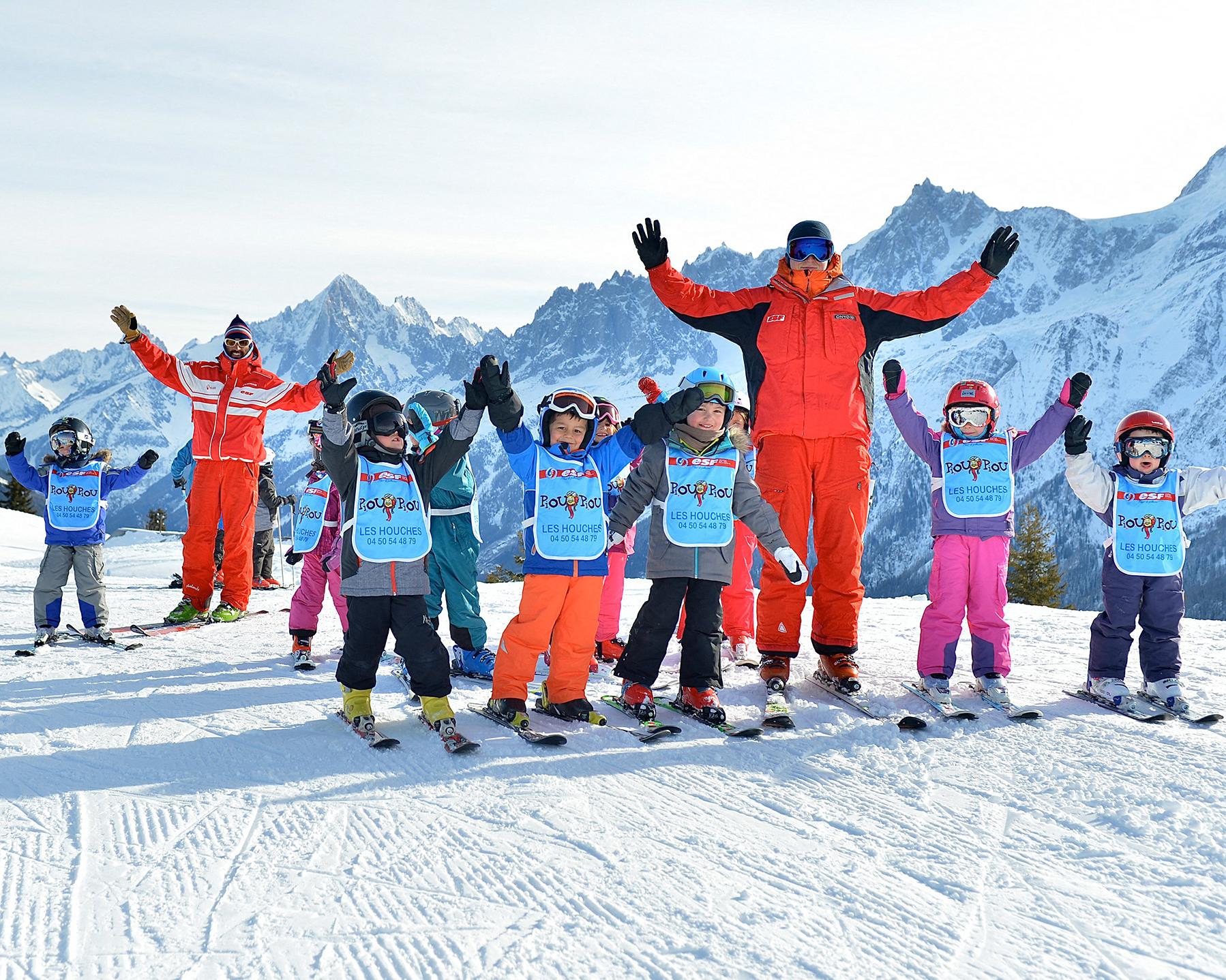 Ecole de ski sur les pistes du Massif du Mont-Blanc 