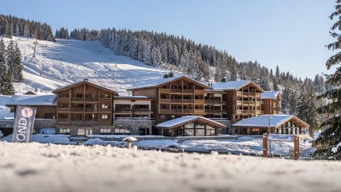 Vue extérieure de la résidence Hameau de l'Ours à Manigod 